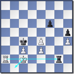 Position after black played 54..Rg2+ Position after black played 54..Rg2+