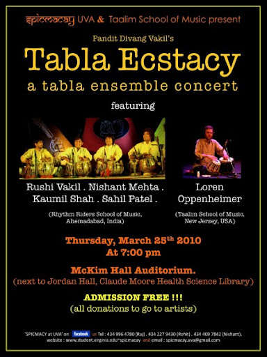 Tabla Ecstasy in Charlottesville