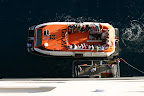 Tender docked at Queen Mary 2