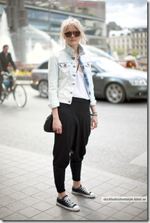 h pants and denim jacket
