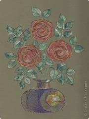 Розы, изонить