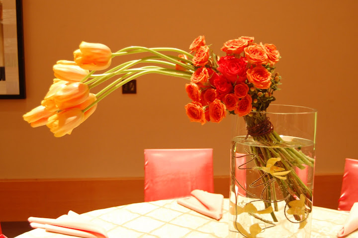 Tulips and Roses centerpiece Fabulous Events