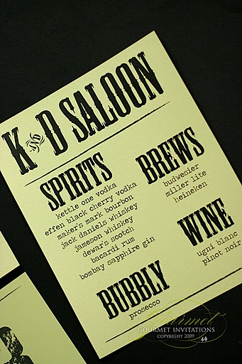 Bar signs Gourmet Invitations