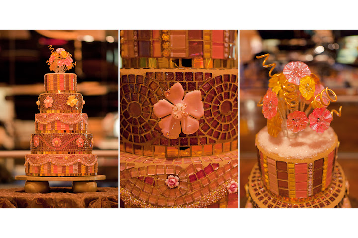 Glass mosaic wedding cake 