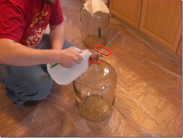 Adding your distilled water