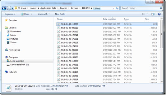 FR-60 .TCX Files Folder