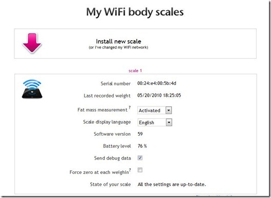 Install new scale UI
