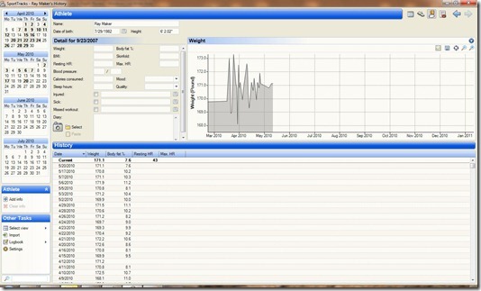 Sport Tracks Withings Data View