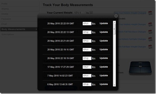 RunKeeper List of Imported Data