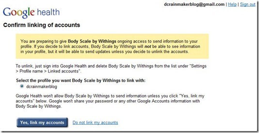 Withings Google Health Account Linking