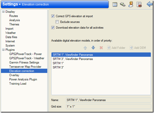Sport Tracks Elevation Correction Plug-in