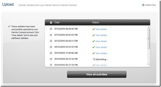 Garmin Connect Upload