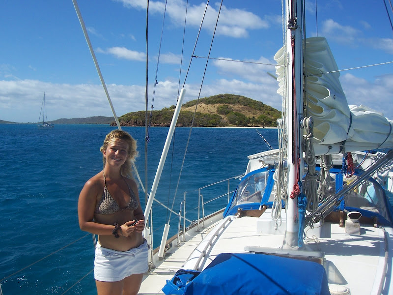 Laura Tonello in the Tobago Cays