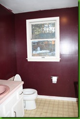 burgundy bathroom