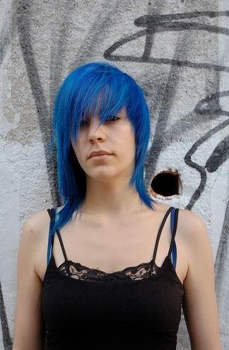 blue hairstyle shoulder length blue haircut for women blue haircut.