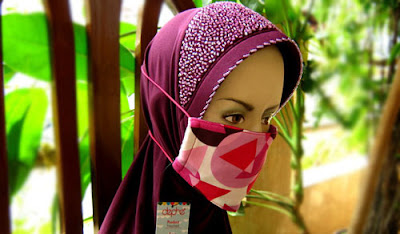 masker jilbab pink-shape