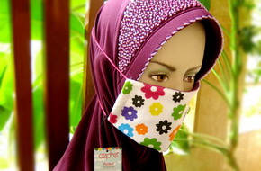 Masker (Jilbab)-Flower