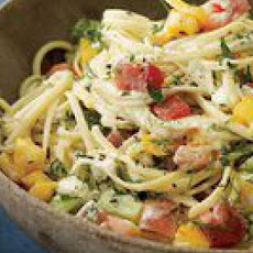 Herb Butter-and-Goat Cheese Linguine with Fresh Tomatoes