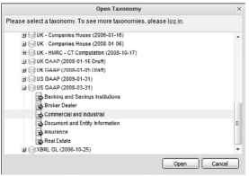 The Open Taxonomy dialog box.
