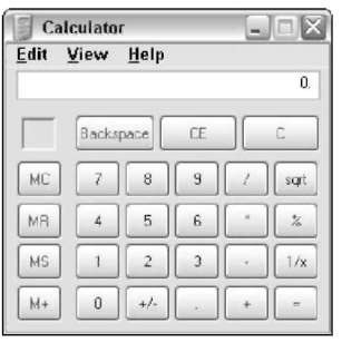 The Windows Calculator program.