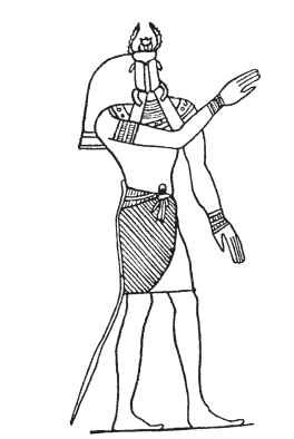 Depiction of the Egyptian scarab god, Khepera. 