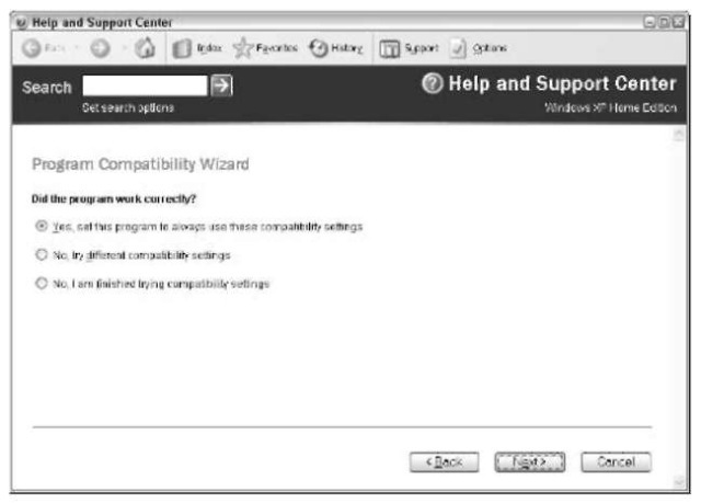 The wizard wants to know whether it should store the compatibility settings.