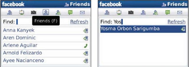 Select Facebook friends to add to Contacts here.
