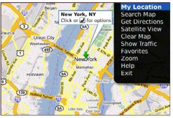 Google Maps menu.