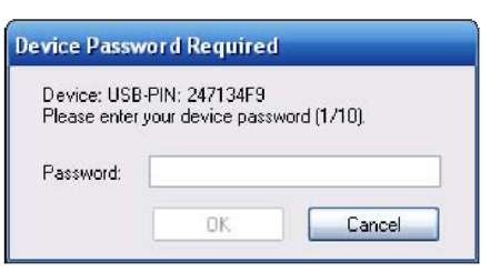 The password dialog box on your PC.