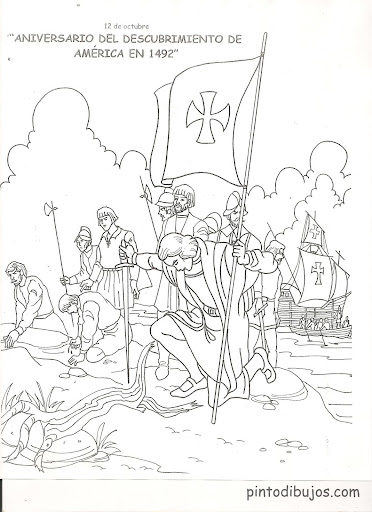 Columbus discovered America coloring pages