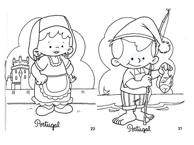 Outfit of Portugal, free coloring pages