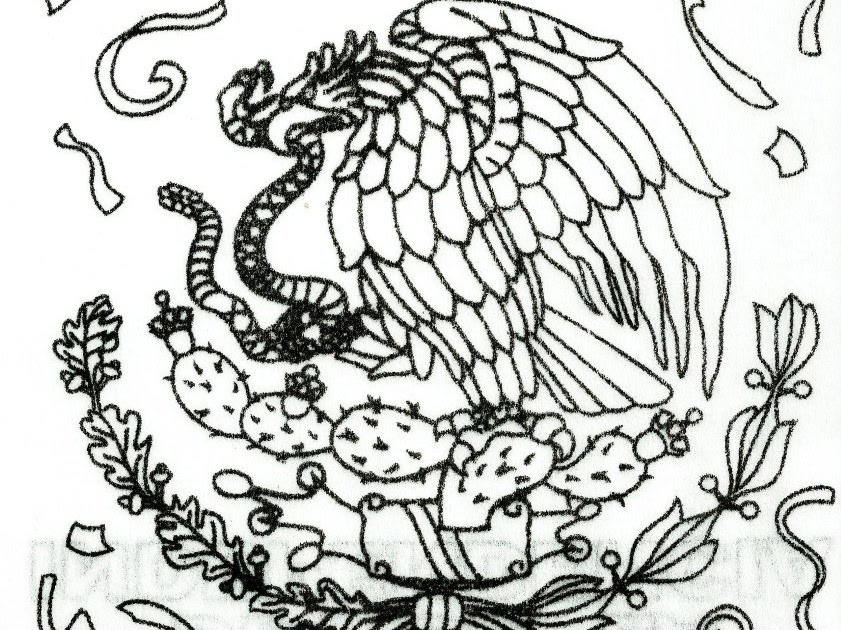 Coat of arms of Mexico, coloring page | Coloring Pages