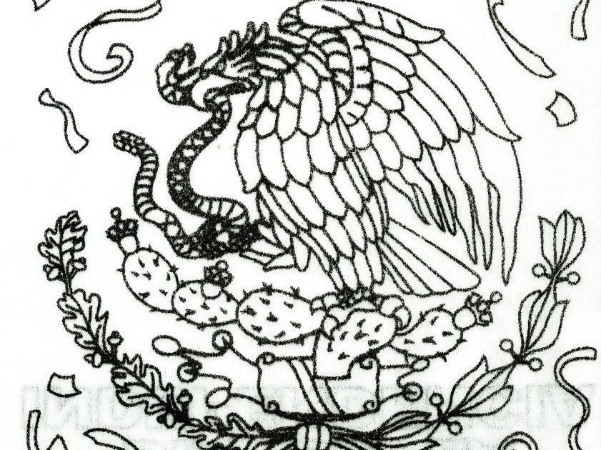 Download Coat of arms of Mexico, coloring page | Coloring Pages