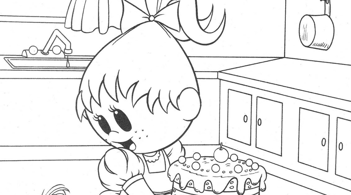 baking a cake - free printables pages | Coloring Pages