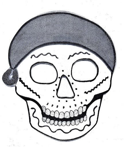 Skull Mask day of the dead coloring pages