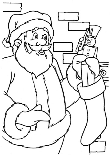 Santa Clous con soldadito de plomo para colorear