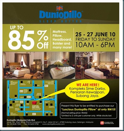 Dunlopillo Warehouse Sale