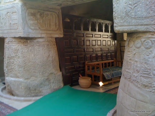Remains of the Temple are quite visible from within the Mosque. The pillars of the Temple are essentially used as foundations of the Mosque.