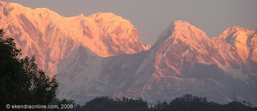 Sun rise over the Himalayas
