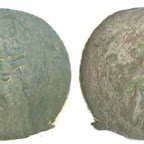 Серебряная монета чеканки Сарая и Нового Сарая, найденная краеведом А.И. Шаповаловым на Клепаном (Гардовом) острове.