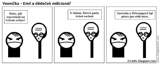 Komiks Vesnička - Emil a dědeček milicionář.