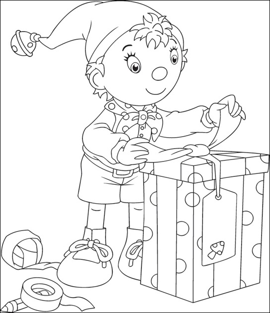 noddy_opening_a_present_holiday_coloring_page