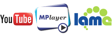 Logos de Youtube, mplayer y lame