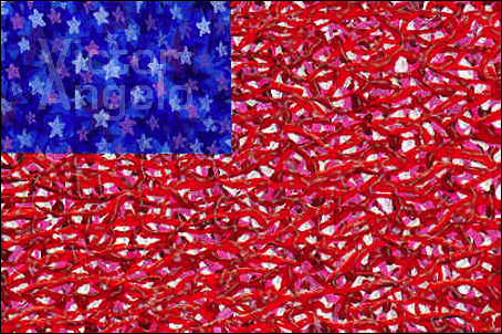 Victor Angelo the American flag painting