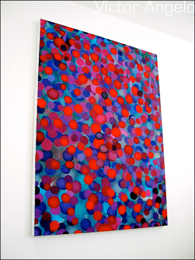 Victor Angelo purple oil red blue painting editions fine arts modern contemporary art