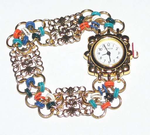 *Watch Me* DIY Chainmaille Watch - Gold/Rainbow