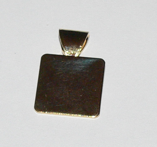 Gold Plate Glue-on Bail - Lge Square