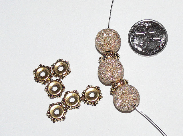 24k GV Antique rondelle bead 9mm