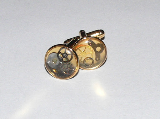 Men's Cuff links - Steampunk Gold
