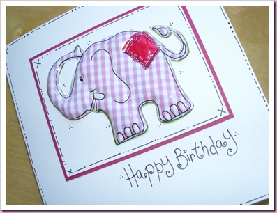 Patchwork elephant Card